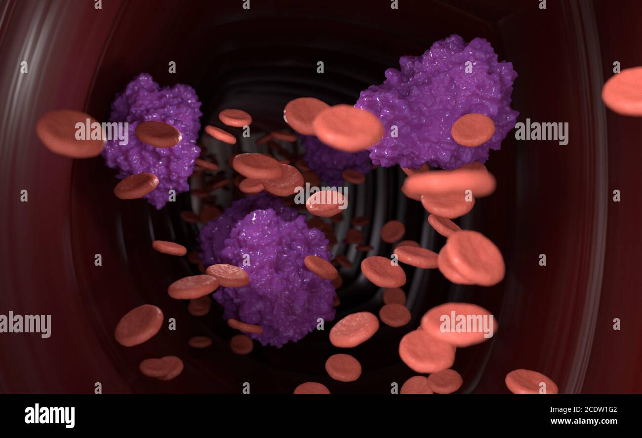 Virus in blood flow 3d illustration Stock Photo