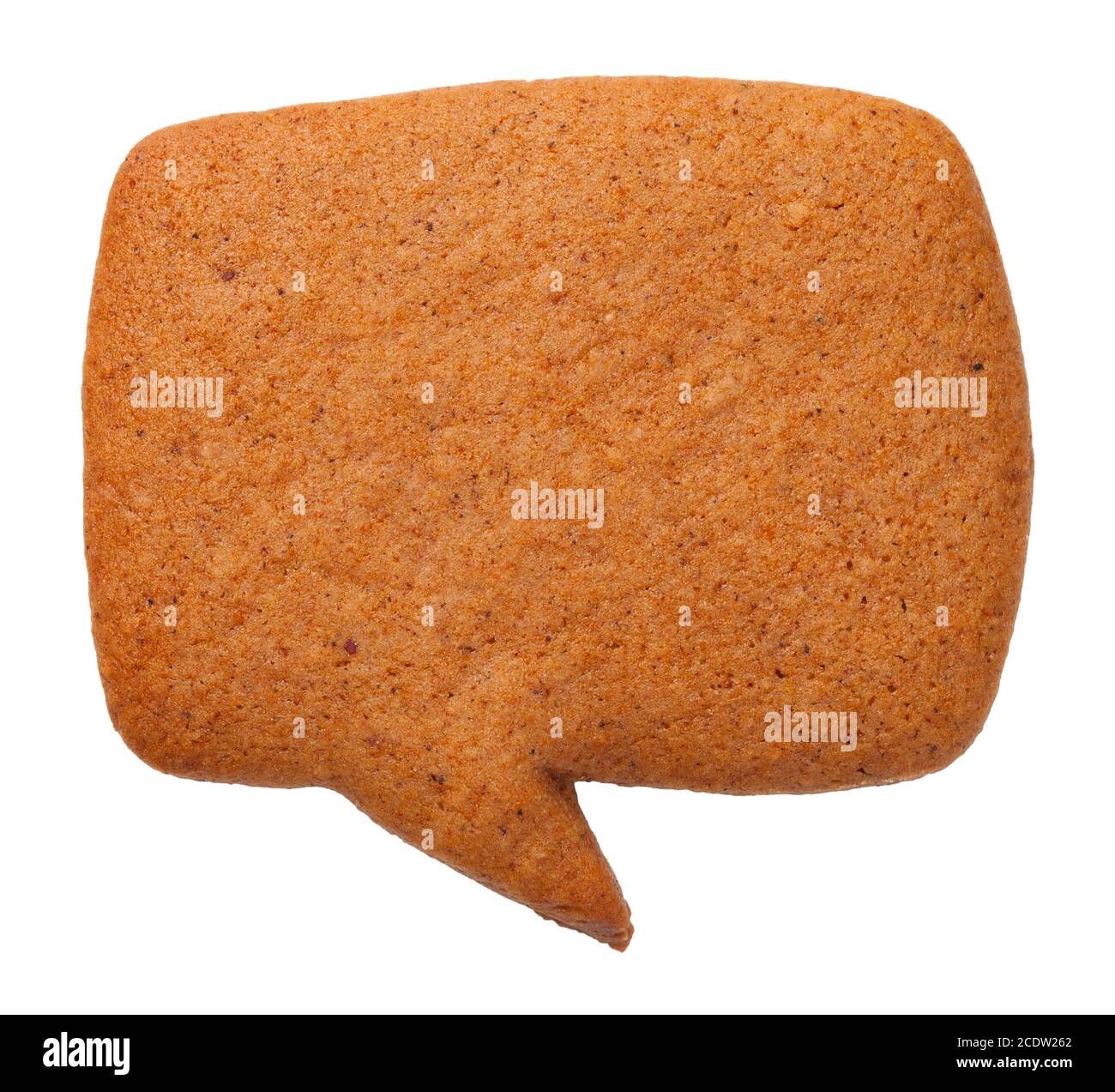 Gingerbread Speech Bubble Cookie Isolated on White Background Stock Photo
