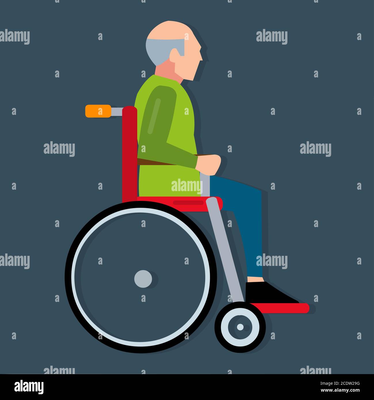 old man using wheelchair vector illustration Stock Vector Image & Art