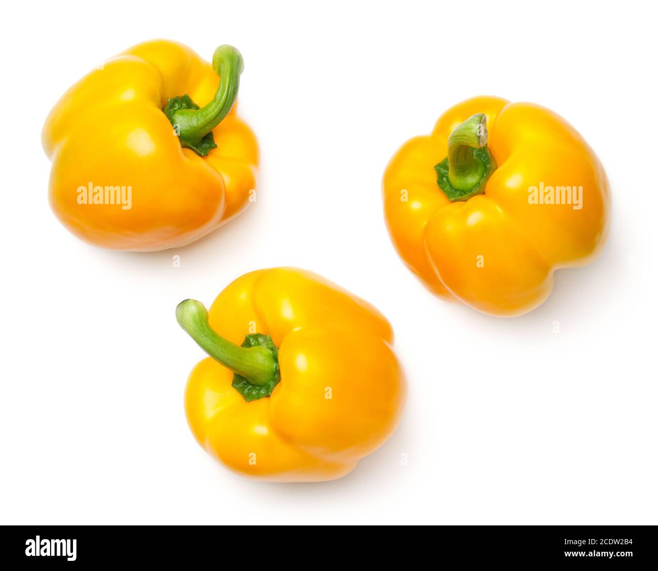 Yellow Peppers Isolated on White Background Stock Photo Alamy