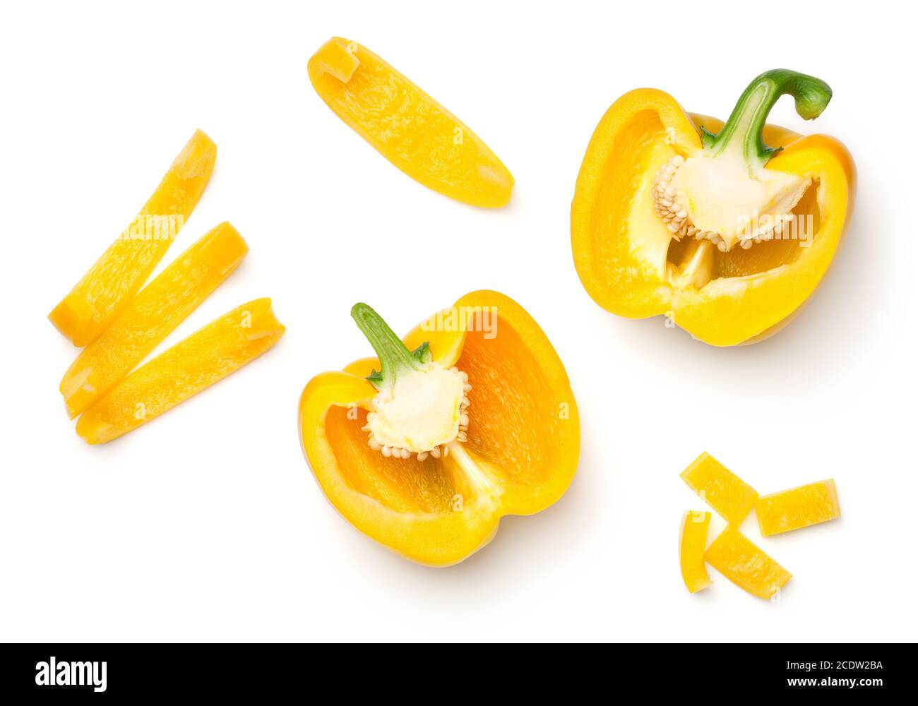 Yellow Peppers Isolated on White Background Stock Photo - Alamy