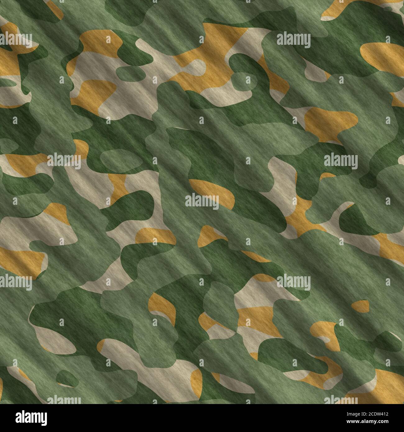 Camouflage pattern background seamless illustration. Classic clothing style masking camo repeat print. Green brown black olive c Stock Photo