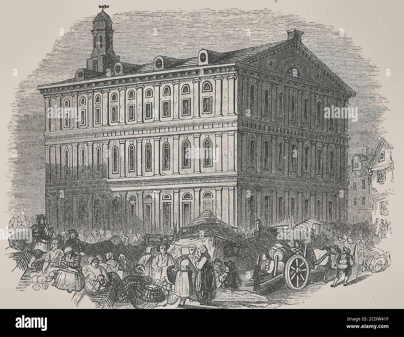 Faneuil Hall, Boston, Massachusetts, circa 1850 Stock Photo
