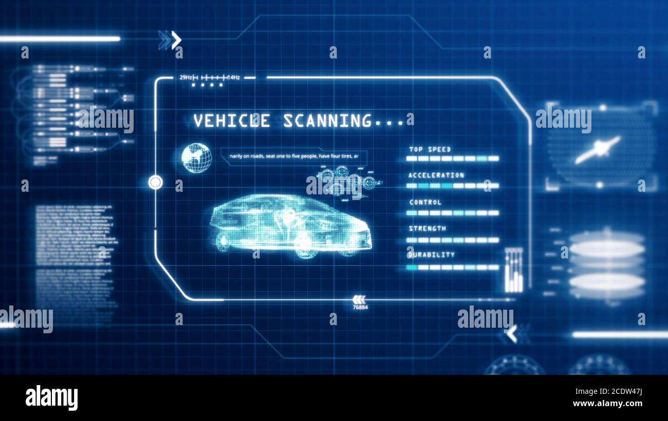 HUD driving car speed user interface computer screen display with pixels  background. Blue abstract digital transformation hologram holographic  technol Stock Photo - Alamy