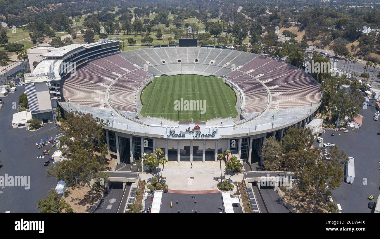 Aerial Views Of The Rose Bowl In Pasadena California Stock Photo