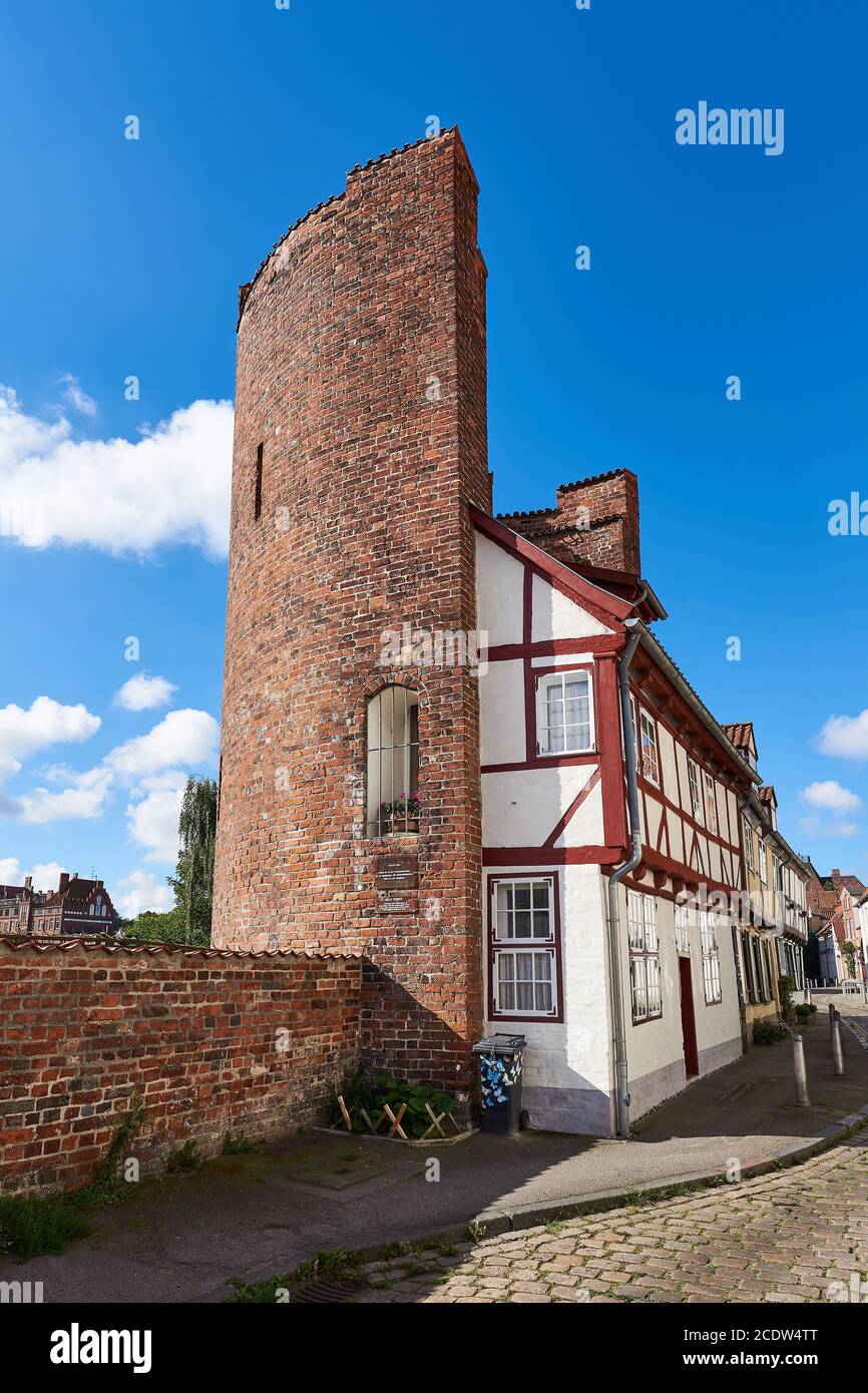 Half Tower of the Old Town Wall, Lübeck, Germany Stock Photo