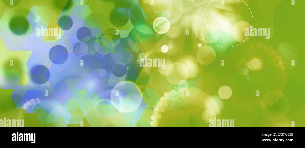 cell structure with copyspace. Medical health, medical technology, radiotherapy background Stock Photo