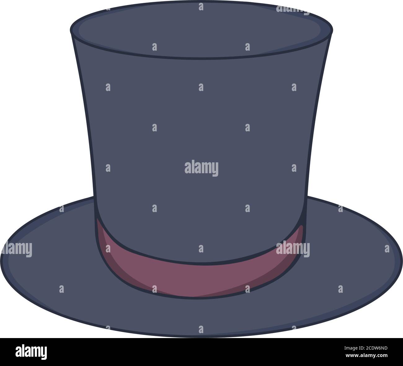hat cylinder isolated illustration on a white background in cartoon style Stock Vector