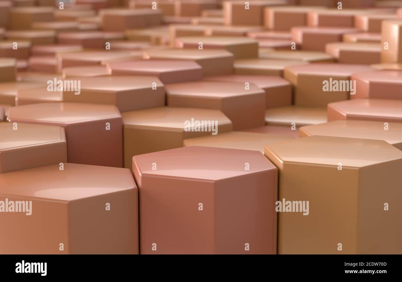 yellow hexagon background perspective, 3d illustration Stock Photo - Alamy