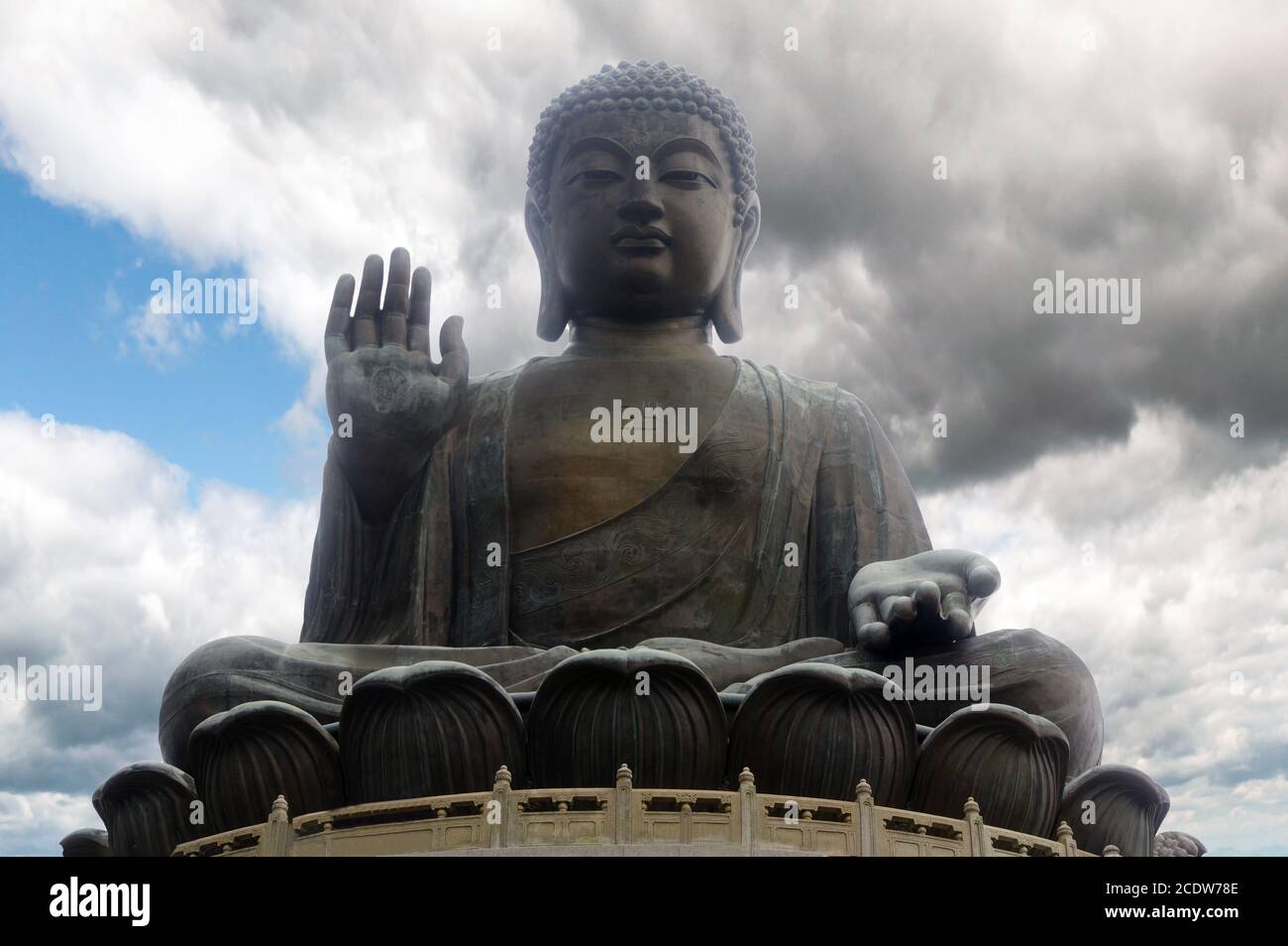 The enormous Tian Tan Buddha at Po Lin Stock Photo