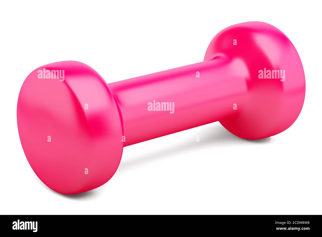 pink dumbbell isolated on white background Stock Photo