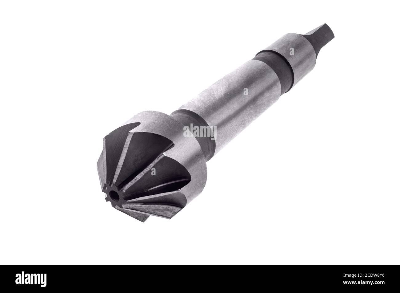 Conical countersink on white close-up background Stock Photo