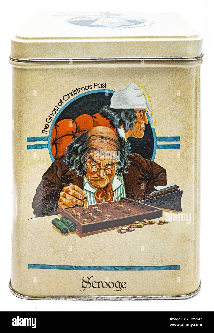 Vintage tin christmas box Stock Photo