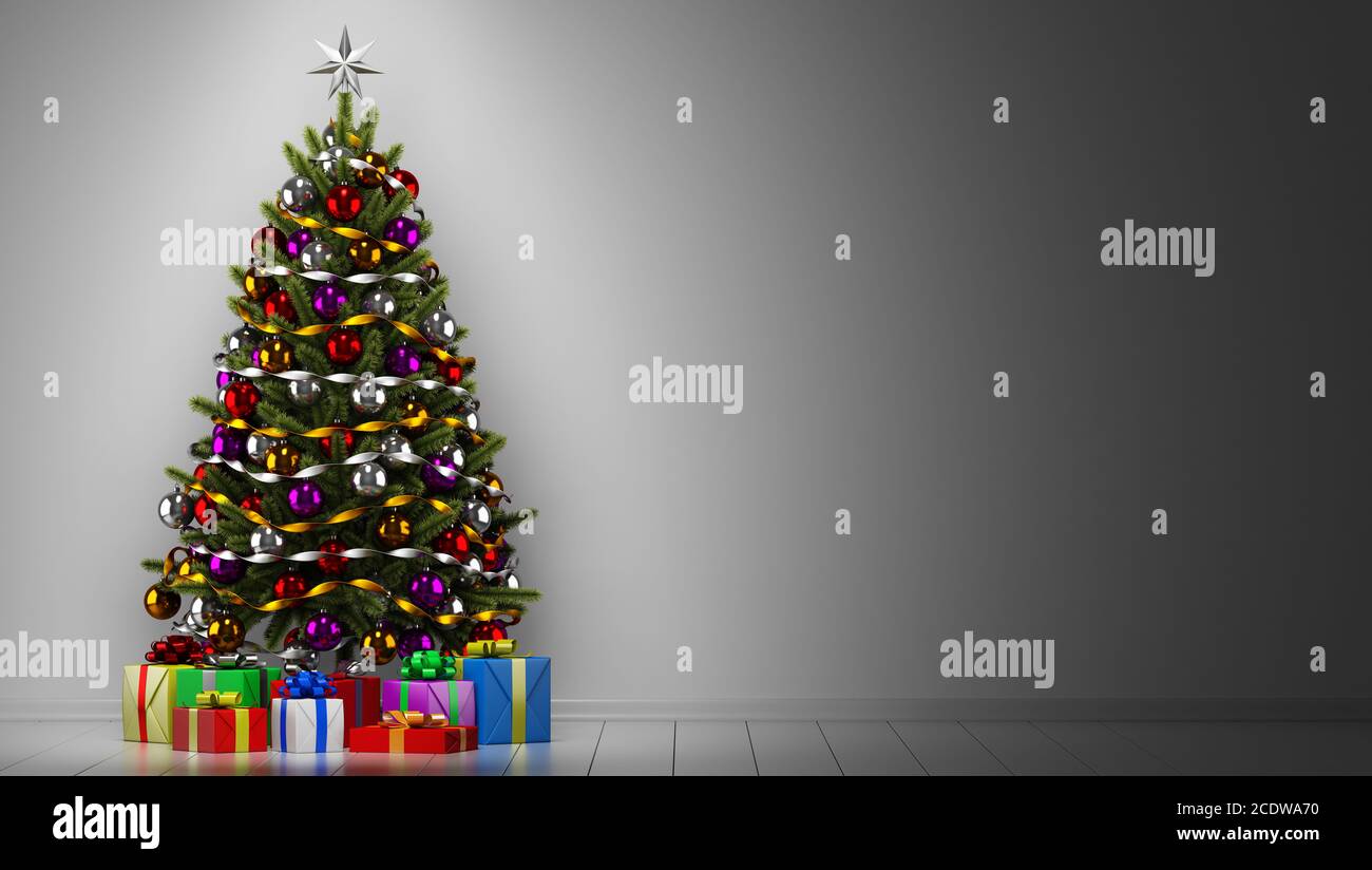 Dark background christmas tree hi-res stock photography and images - Alamy