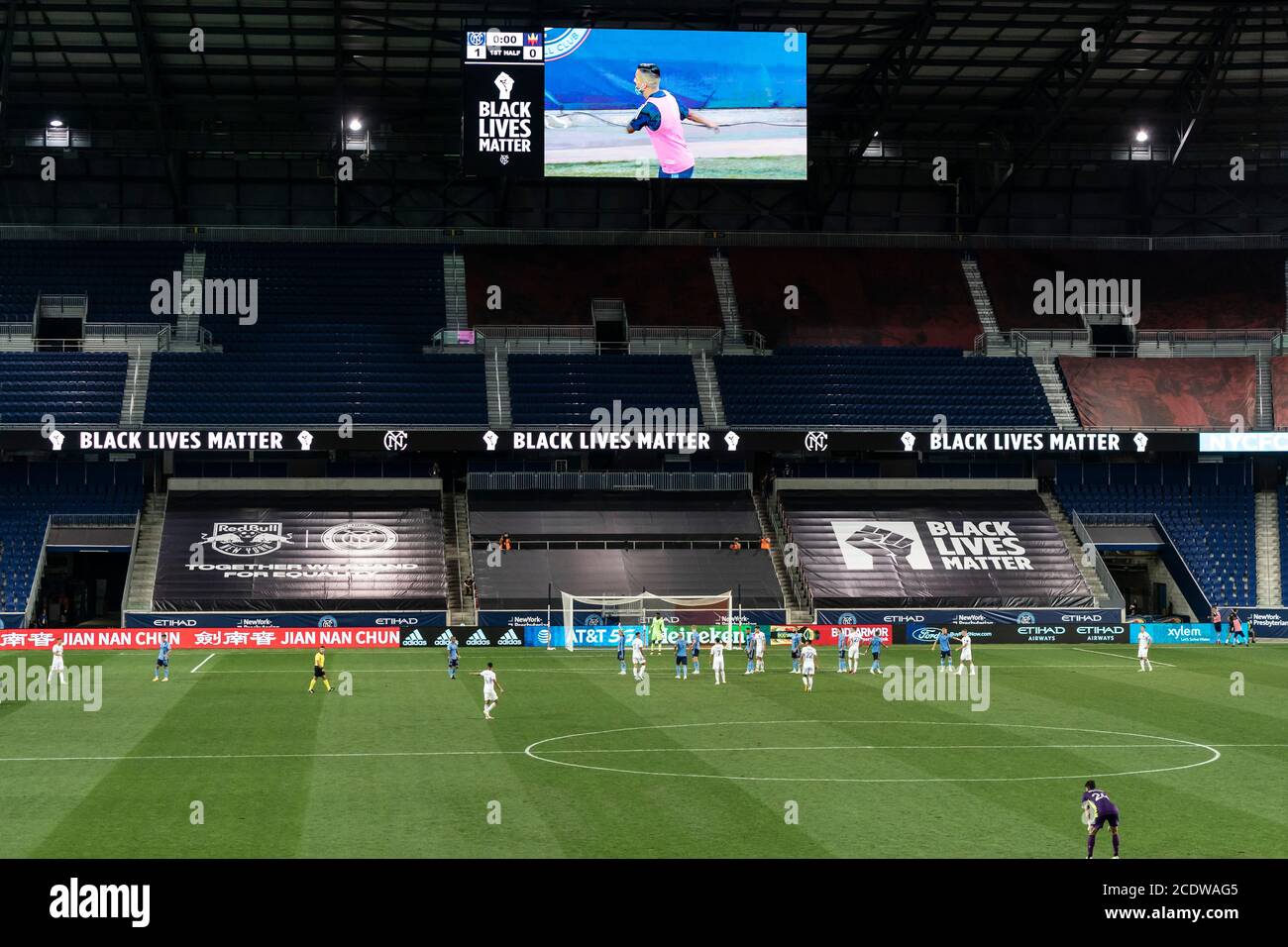 Harrison, NJ - August 29, 2020: General view during the match between Chicago Fire FC and NYCFC during MLS regular season at Red Bull Arena Stock Photo