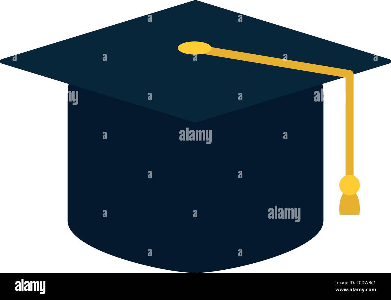 graduation cap icon over white background, flat style, vector ...