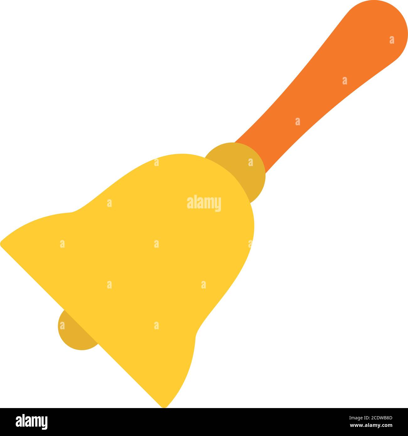 hand bell icon over white background, flat style, vector illustration