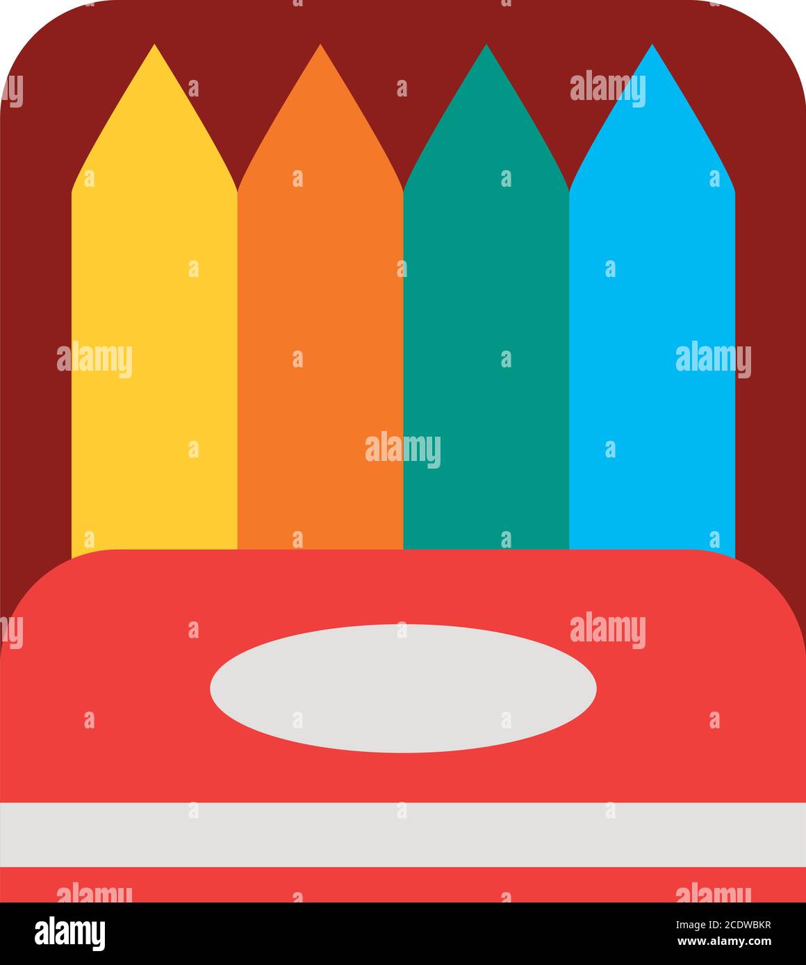 crayon box icon over white background, flat style, vector illustration Stock Vector Image & Art