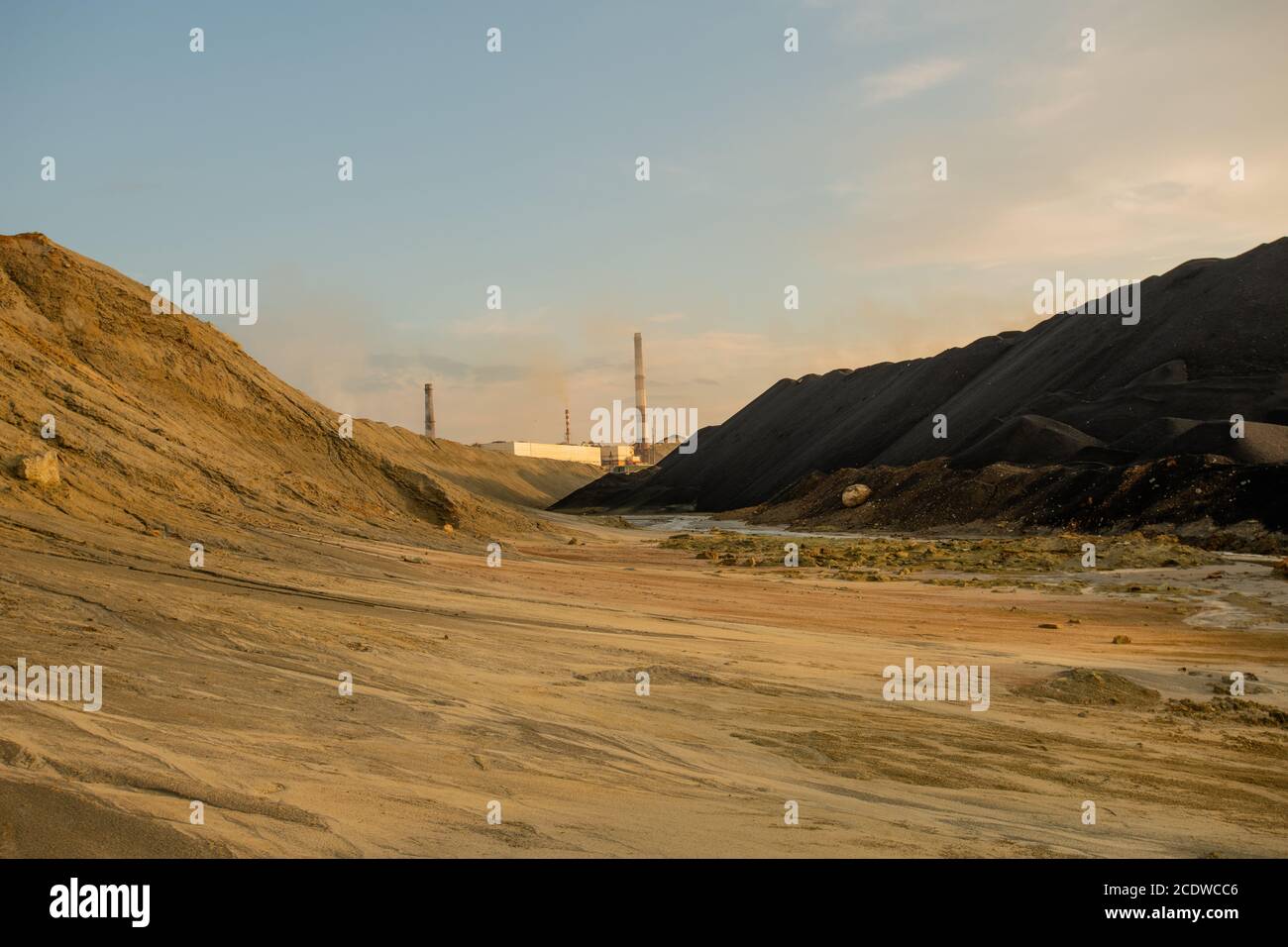 Landscape of abandoned and dysfunctional area with polluted soil Stock ...