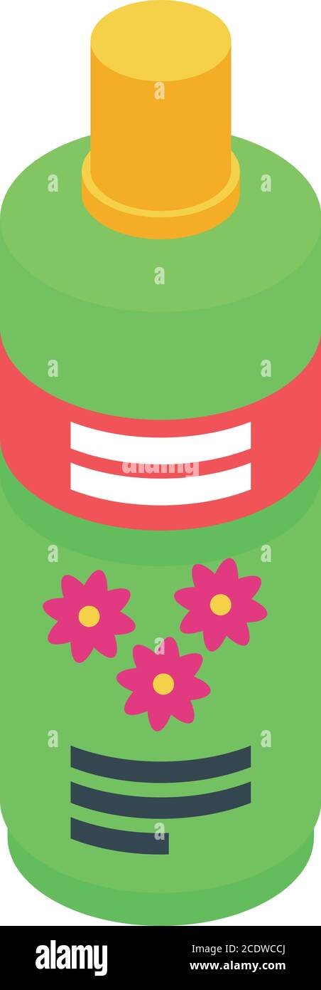 Fertilizer garden flower icon, isometric style Stock Vector