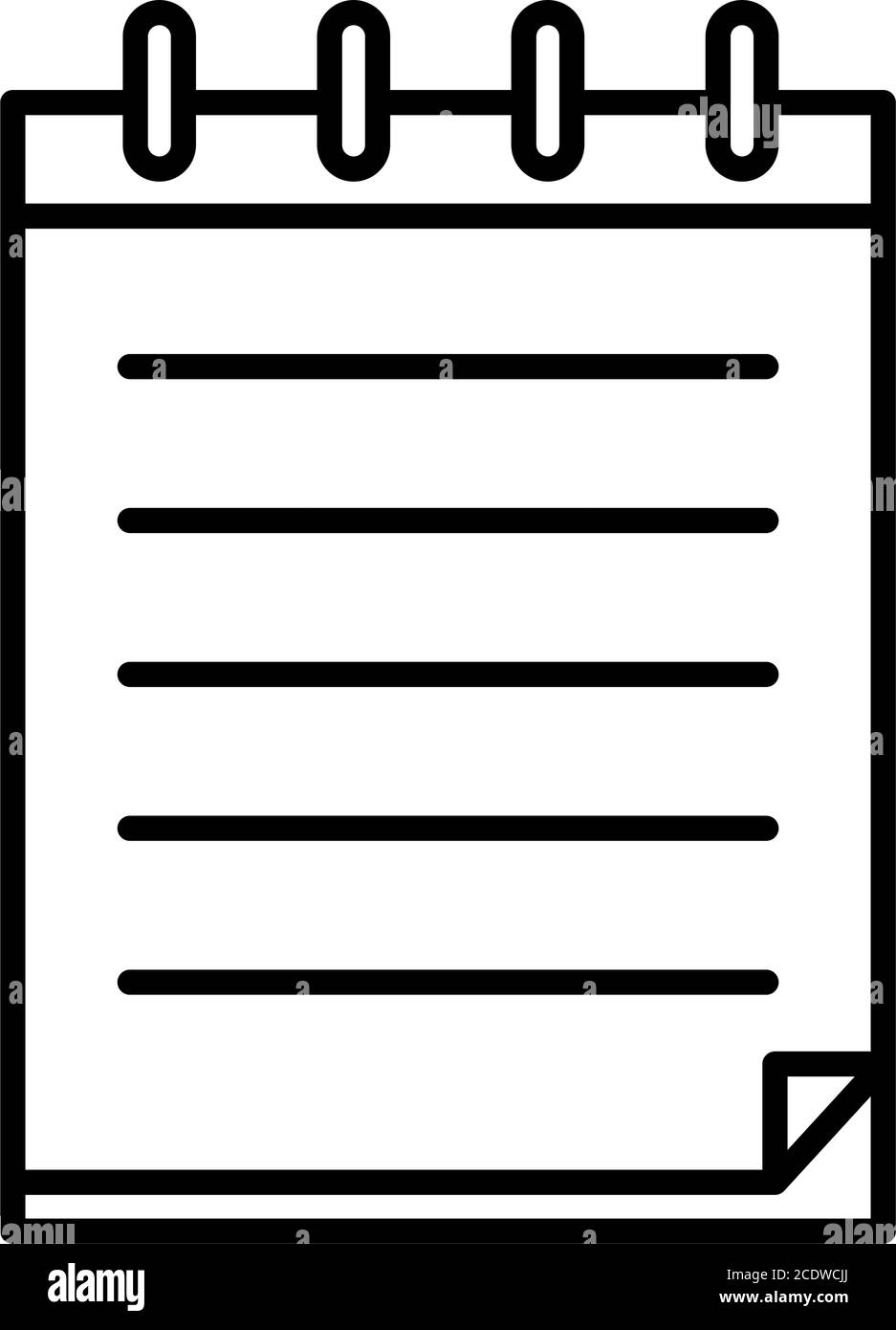 blank notebook page icon over white background, linestyle, vector  illustration Stock Vector Image & Art - Alamy