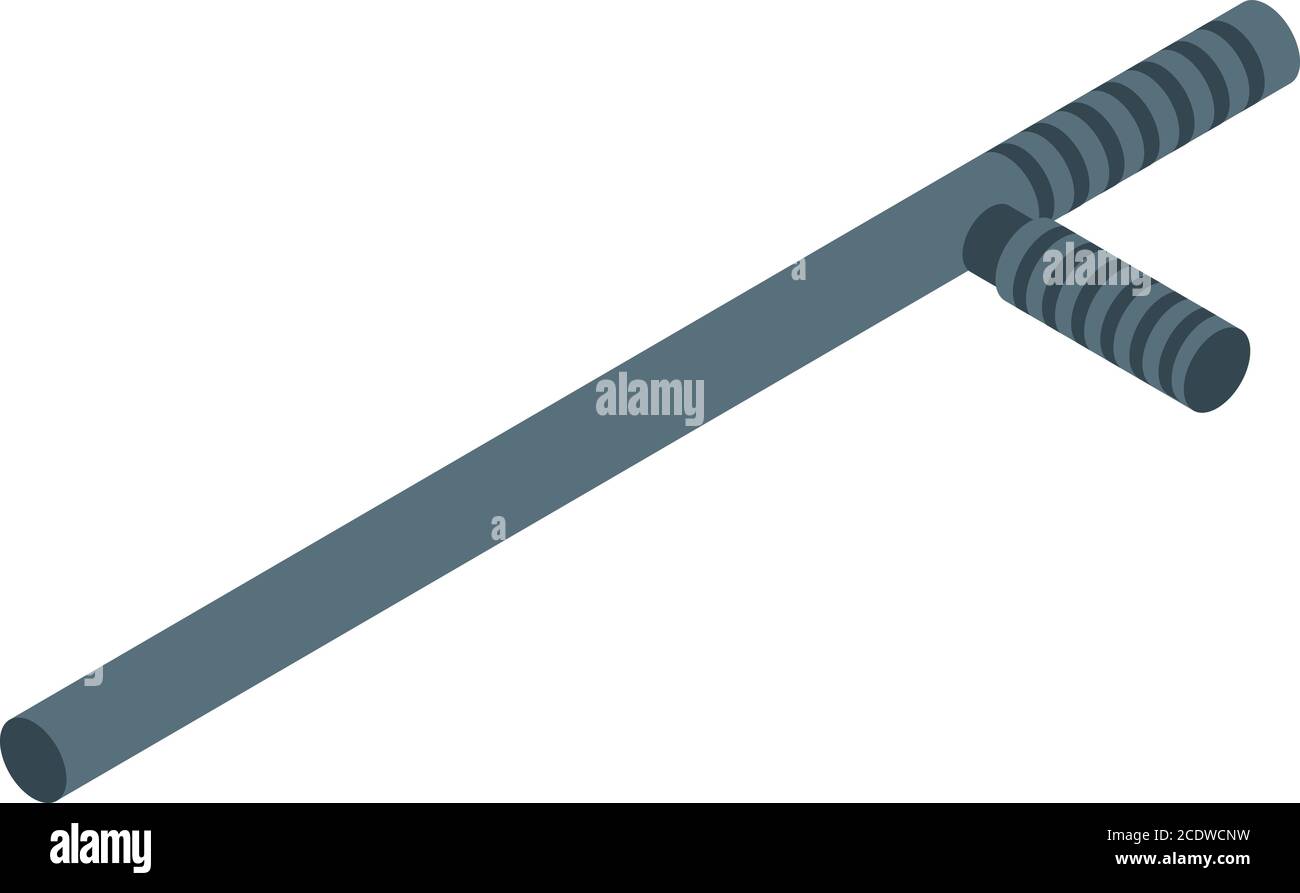 Security service baton icon, isometric style Stock Vector