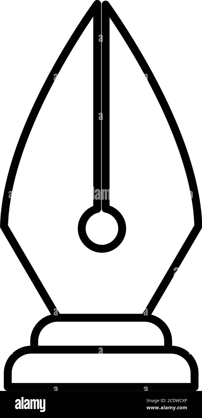 fountain pen icon over white background, line style, vector ...