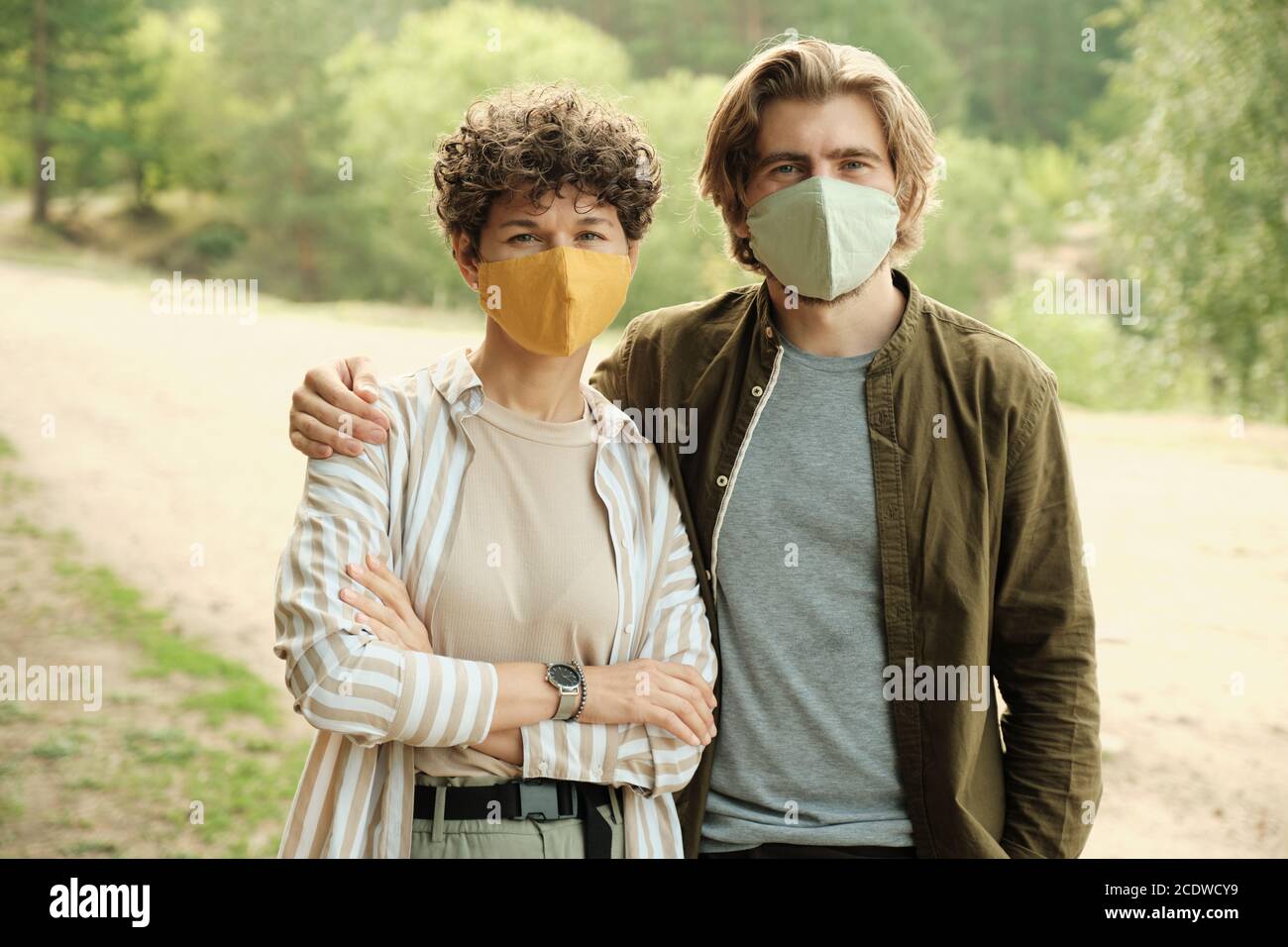 Portrait two protective masks hi-res stock photography and images - Alamy