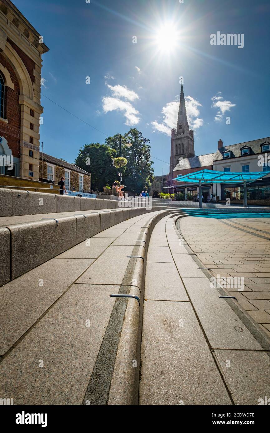 The Market Place in Kettering. Stock Photo