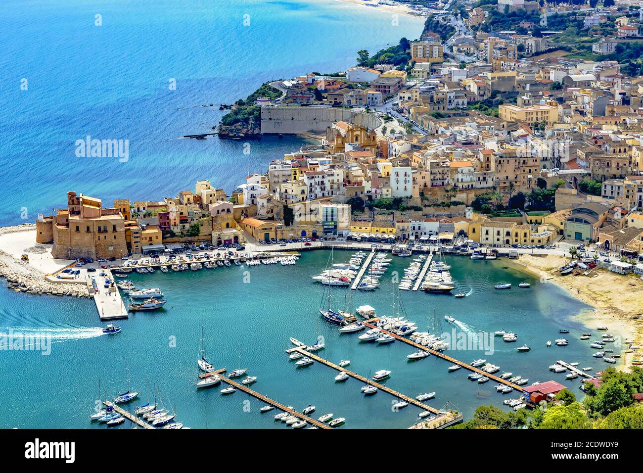 The port city of Castellammare del Golfo near Palermo in Sicily Stock ...