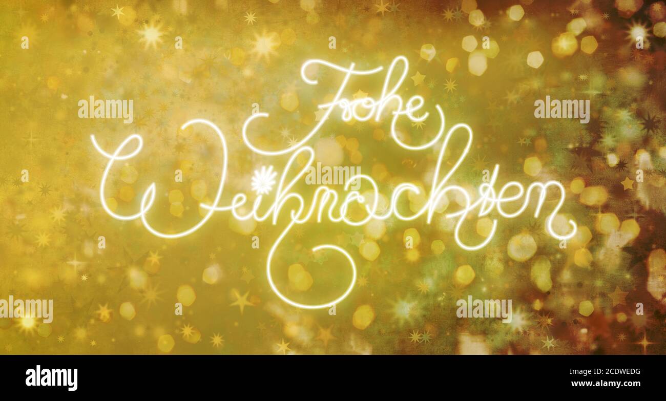 christmas card design, merry christmas in german Stock Photo Alamy