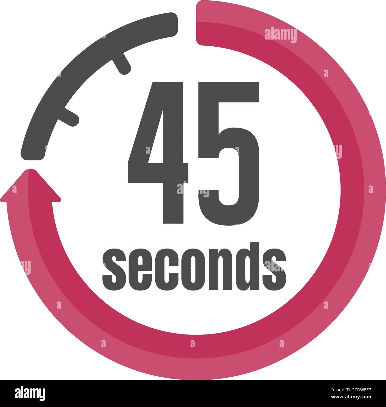 Clock , timer (time passage) icon / 45 seconds Stock Vector Image & Art