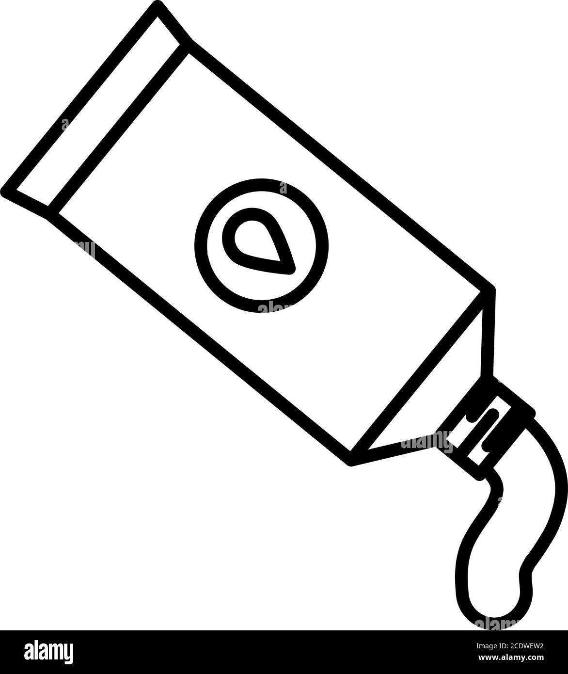 paint tube icon over white background, line style, vector illustration