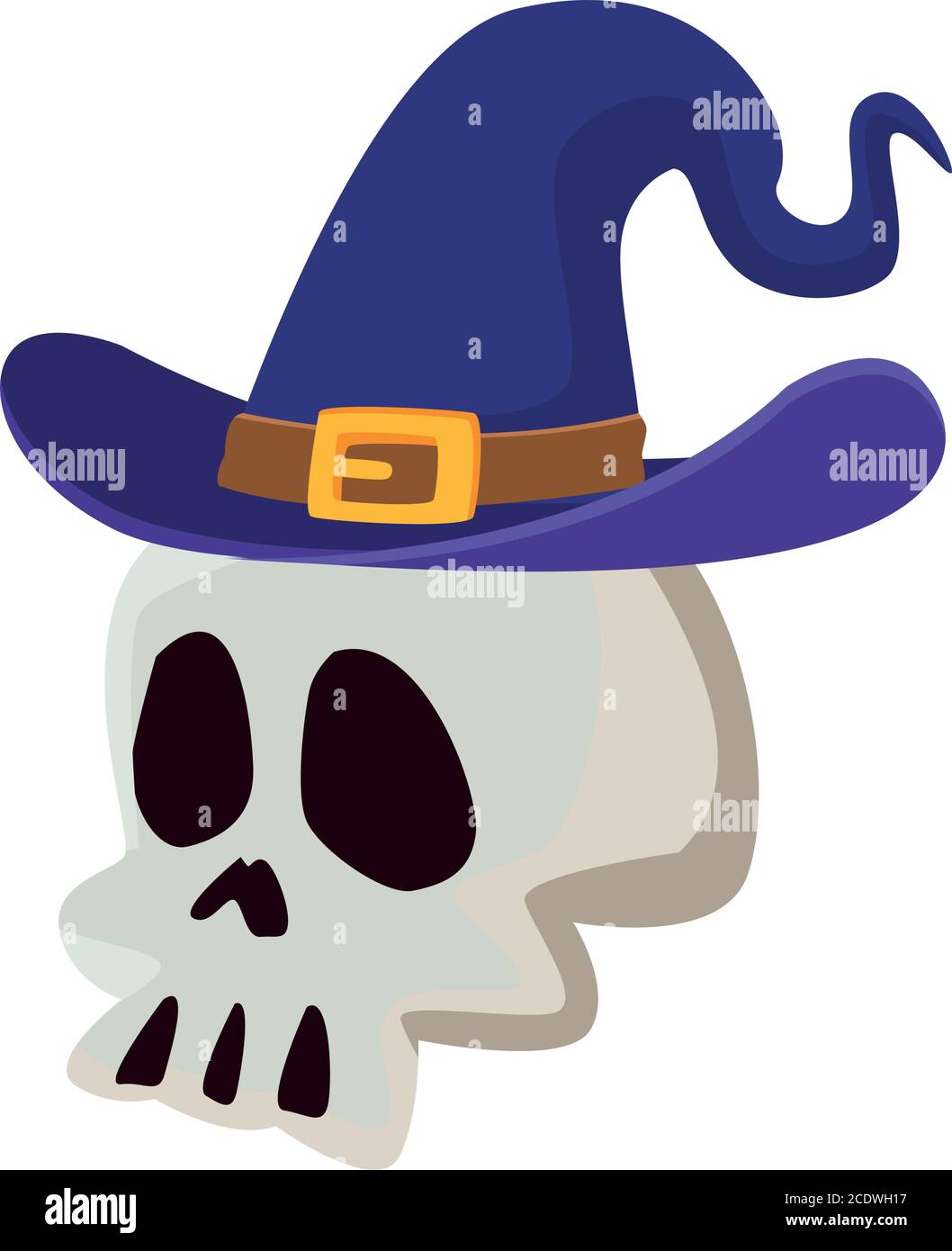 Halloween Skull Cartoon With Hat Design Holiday And Scary Theme Vector Illustration Stock 9027