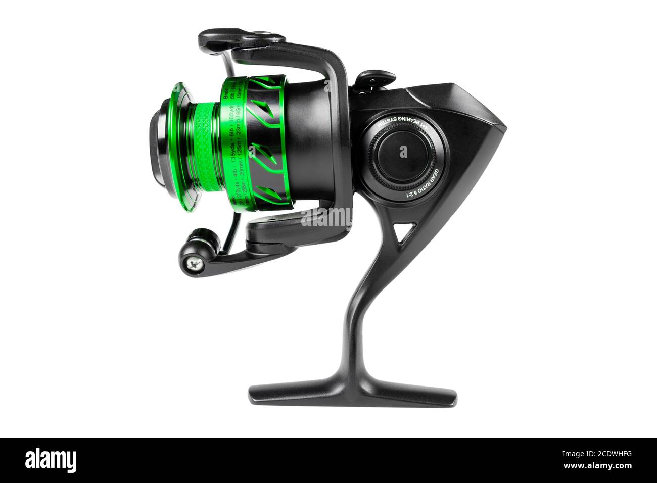 Fishing reel isolated on white background with clipping path. Modern