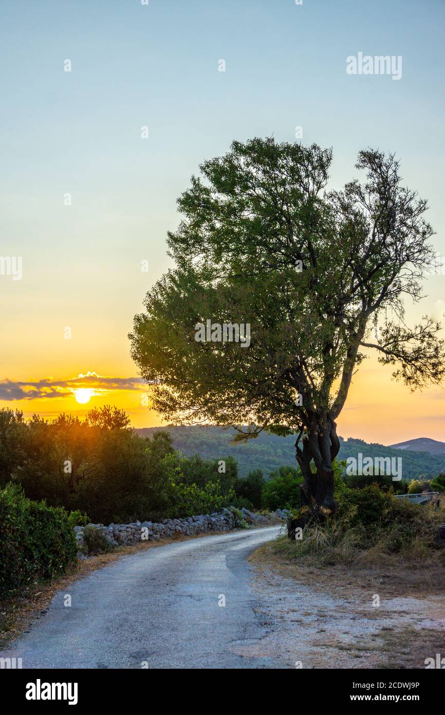 Sunset in Croatia Stock Photo