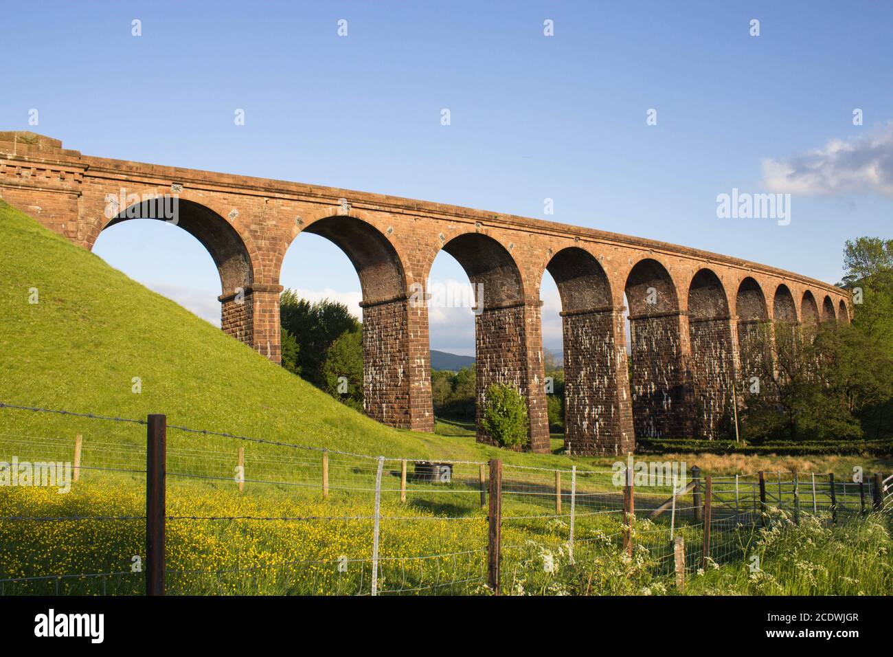 The Ribblehead Viaduct also Known as  Batty Moss Viaduct in Yorkshire Dales National Park, 440 yards (400 m) Long and 104 feet (32 m) Toll Stock Photo