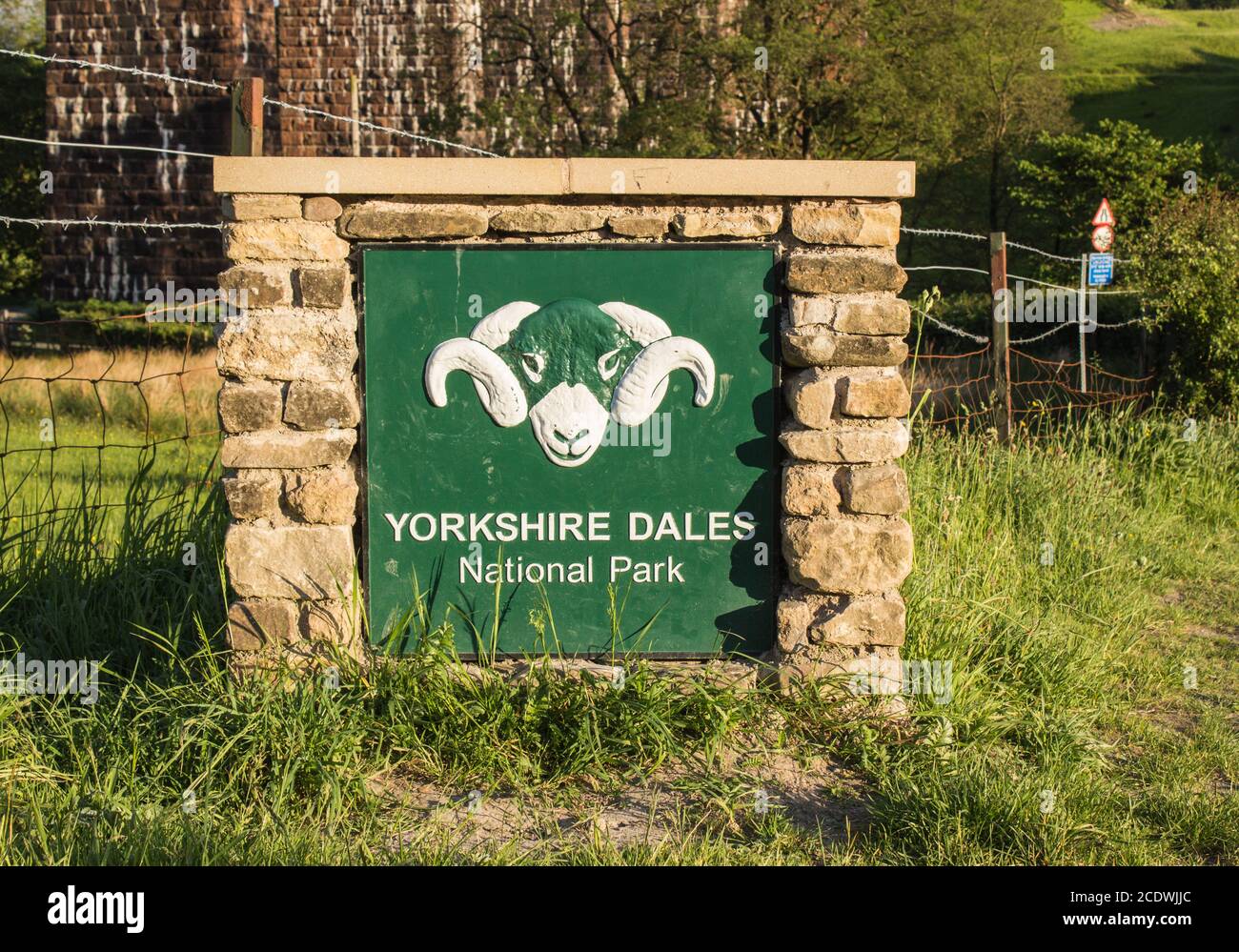 Yorkshire Dales Sign, National Park United Kingdom, England Stock Photo