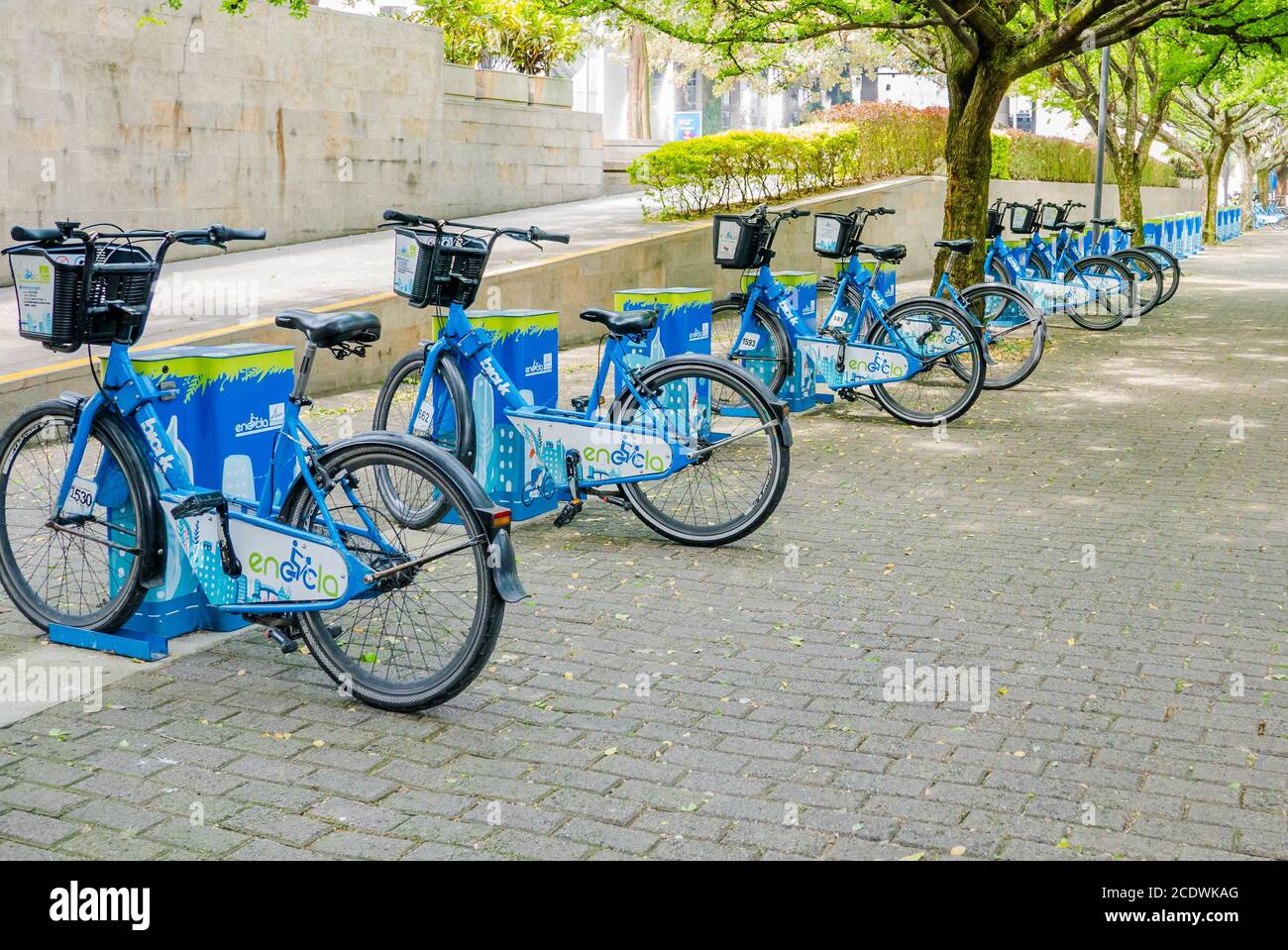 bicycles shared by the municipality of Medellin Colombia Stock Photo