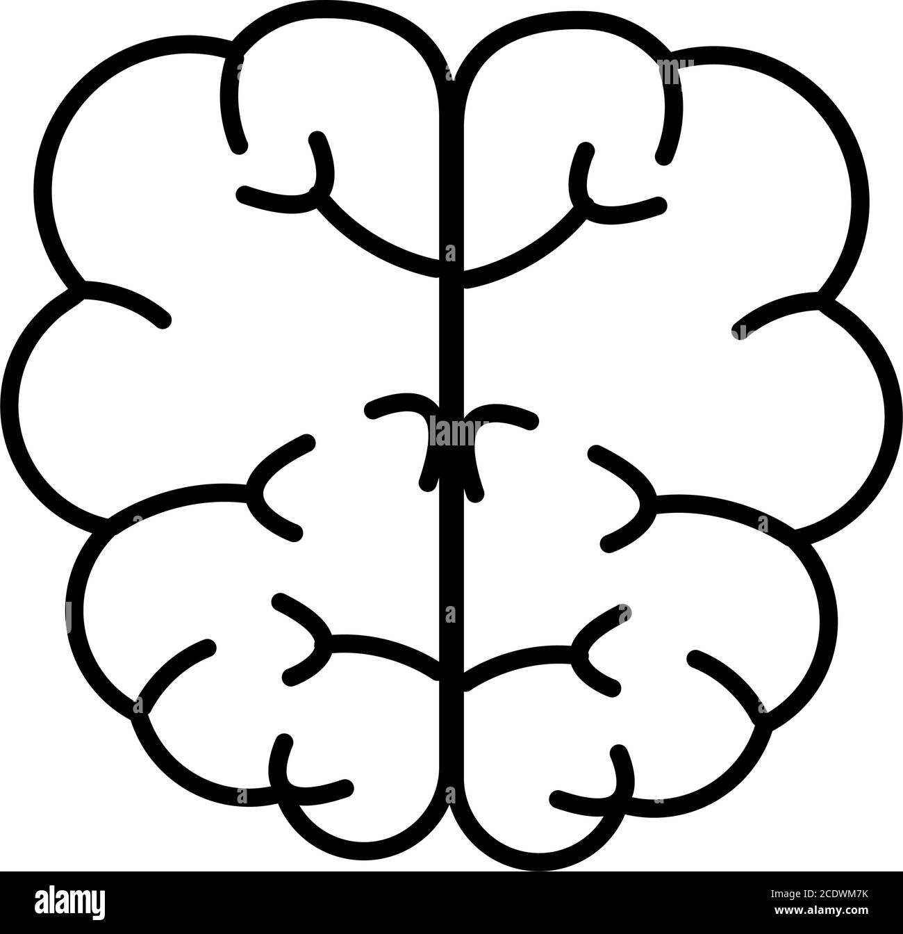 human brain icon over white background, line style, vector illustration ...