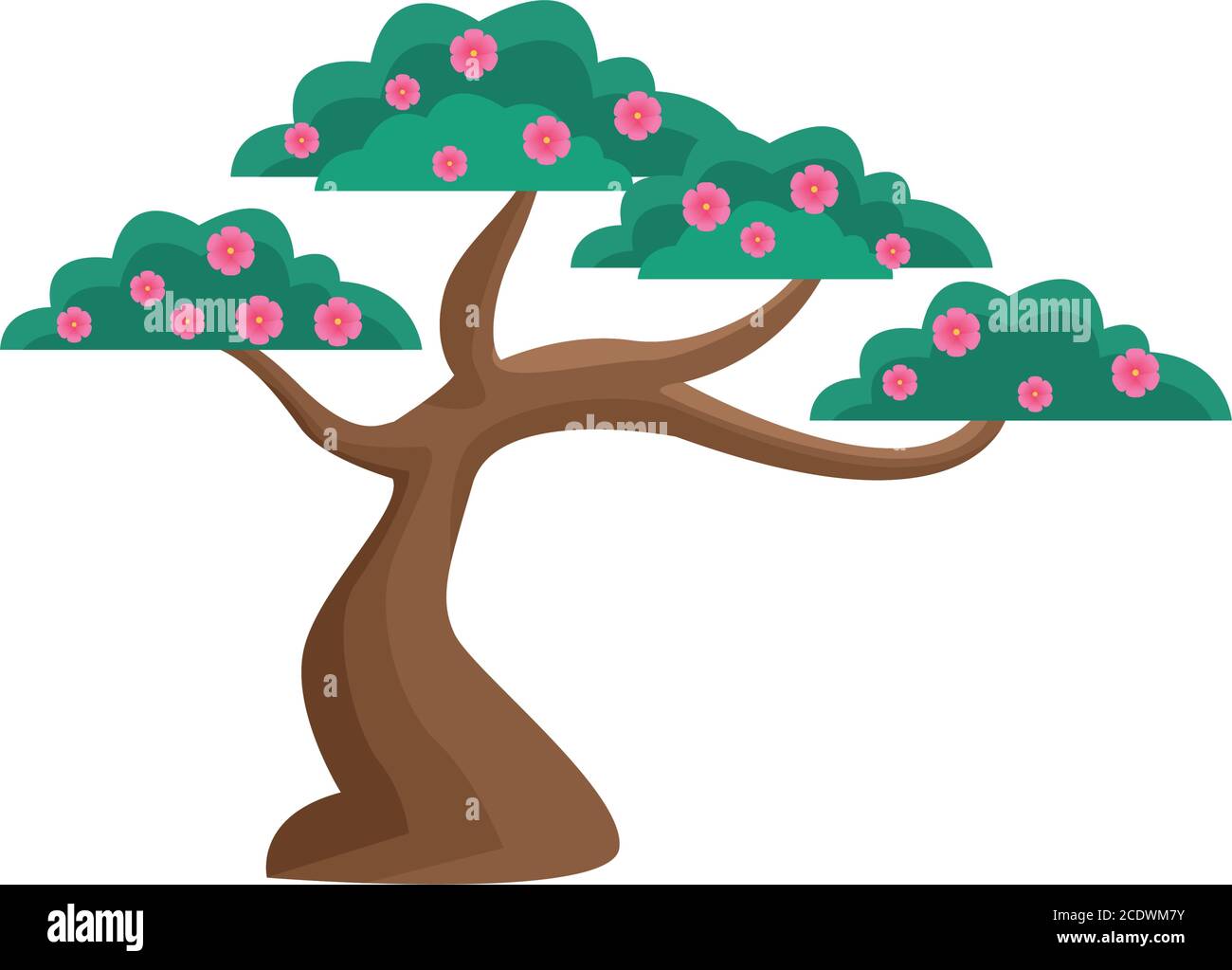Chinese tree with flowers design, China culture asia and oriental theme