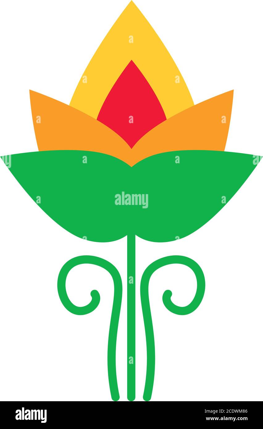 decorative flower icon over white background, flat style, vector ...