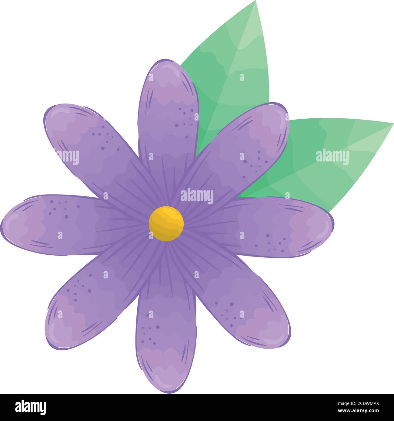 purple flower with leaves vector design Stock Vector Image & Art - Alamy