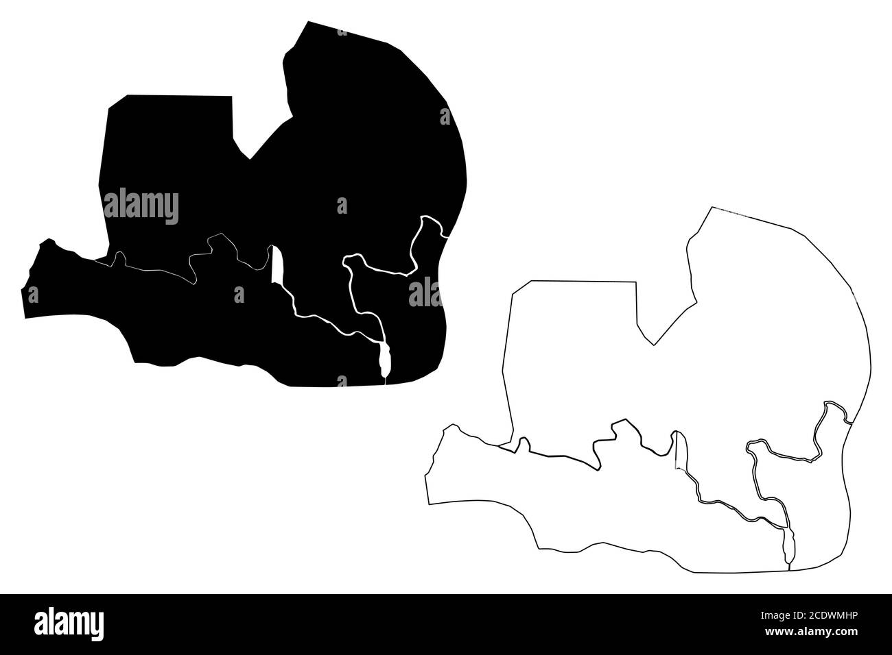 Ciudad de la Paz City (Republic of Equatorial Guinea, Djibloho Province) map vector illustration, scribble sketch City of Oyala map Stock Vector
