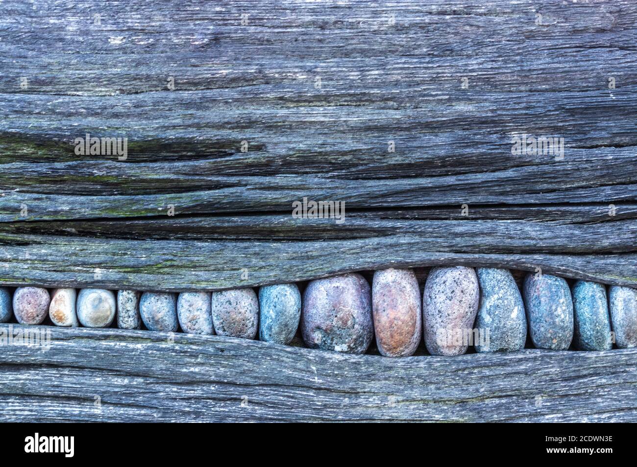 Art with wood and stones Stock Photo