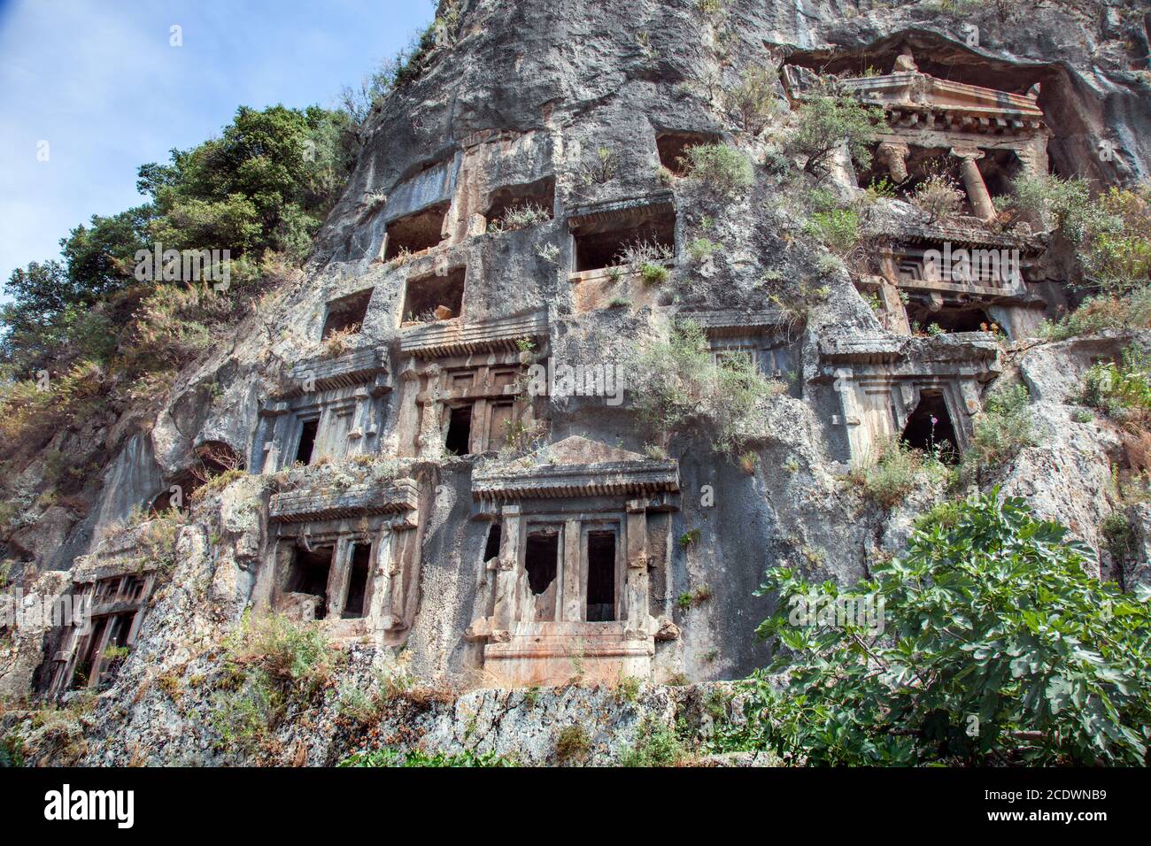 Lycian tombs in Fethiye Stock Photo