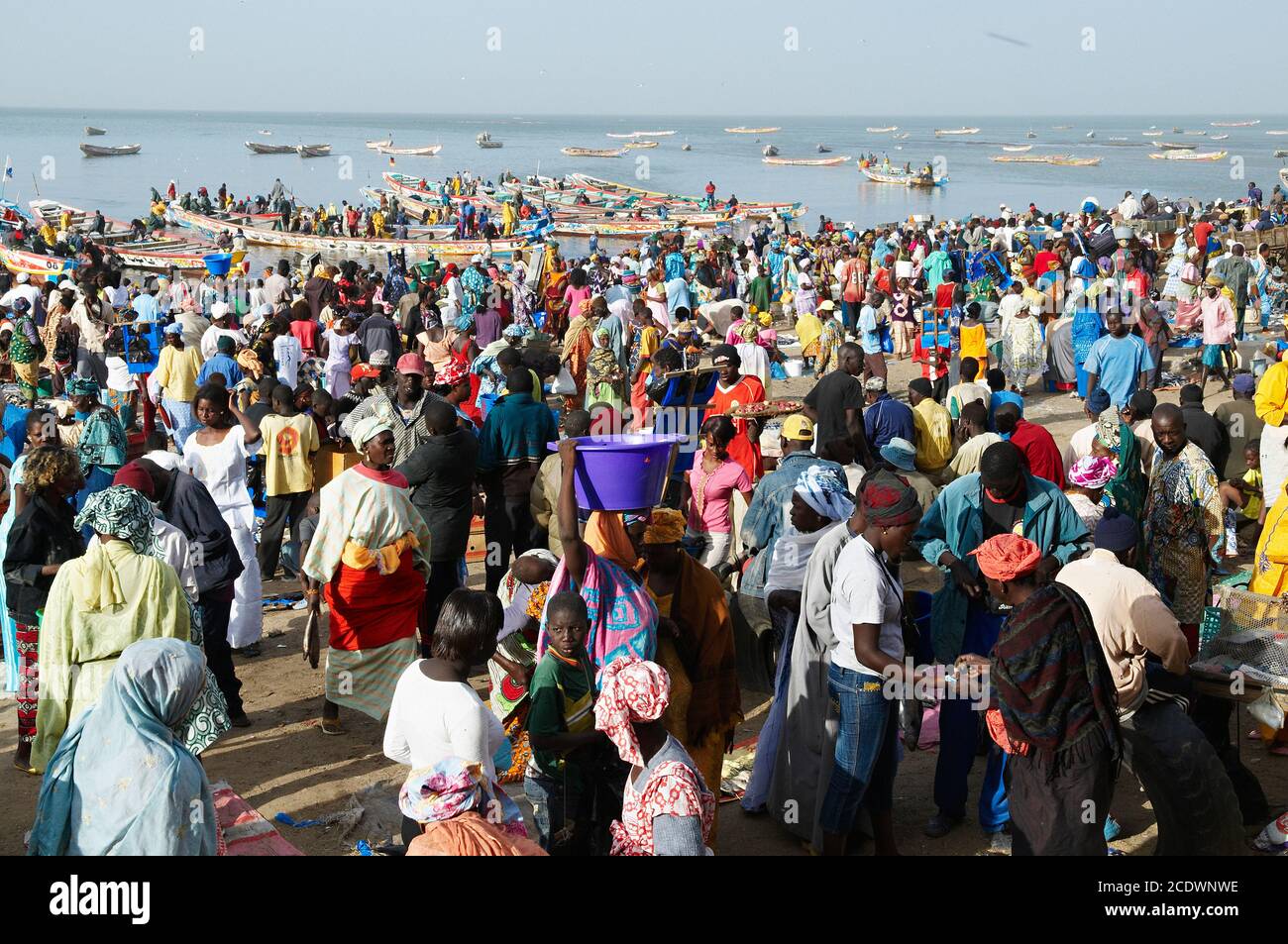 Senegal, Mbour fish harbour on the 'petite cote' (small coast). Stock Photo