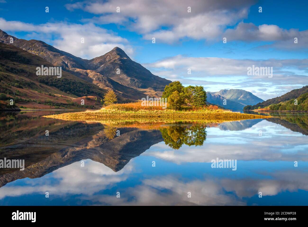 Reflections of Loch Leven, Scotland Stock Photo