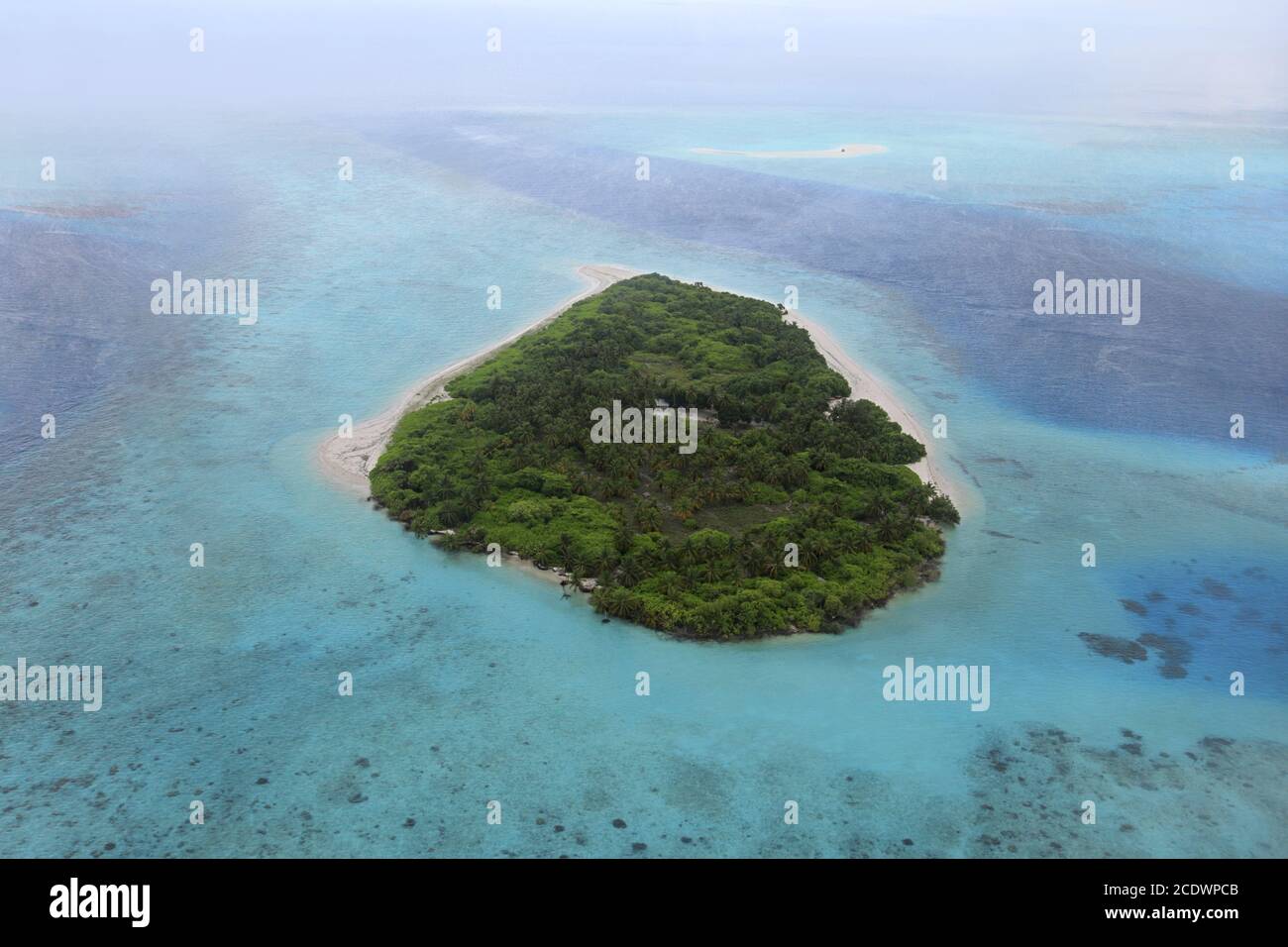 Maldives panorama from seaplane. Stock Photo