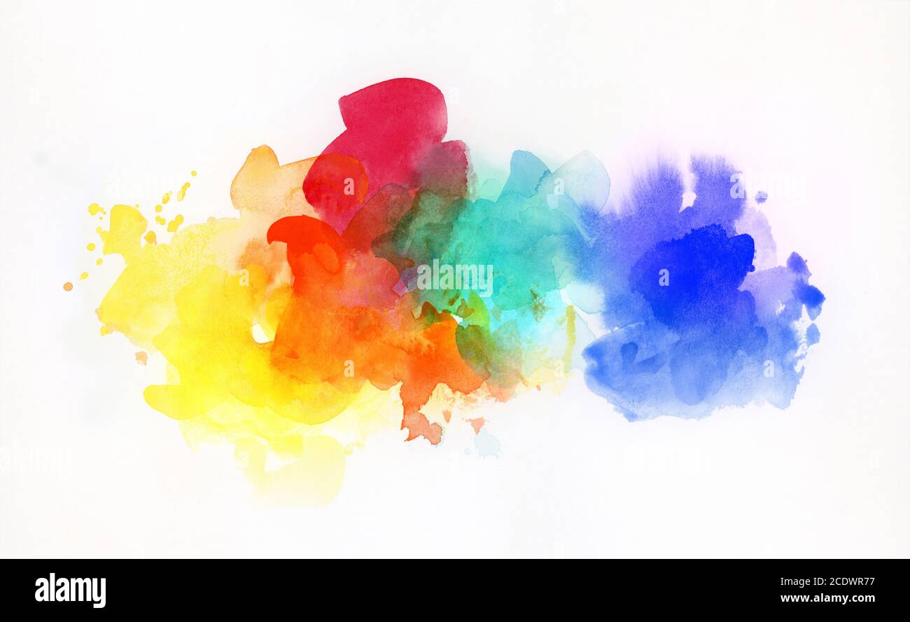 watercolor rainbow colors background concept Stock Photo